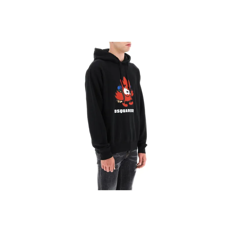 DSQUARED 2 Graphic Printed Drawstring Hoodie-3