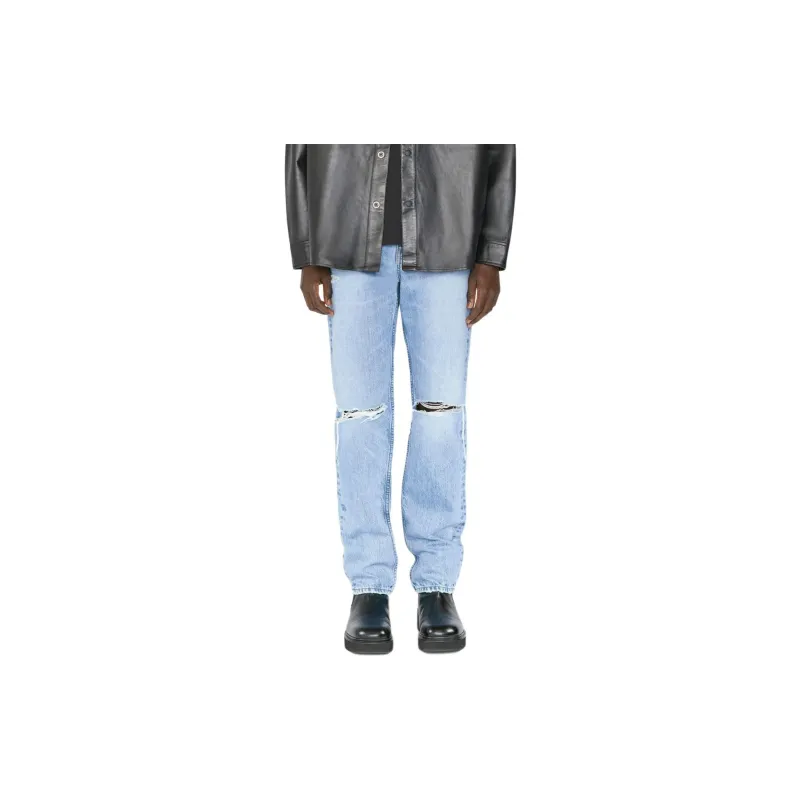 FRAME Distressed Straight Leg Jeans-2