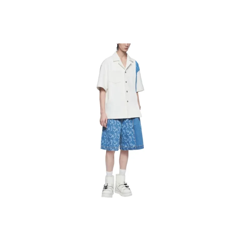 Feng Chen Wang Printed Denim Shorts-1