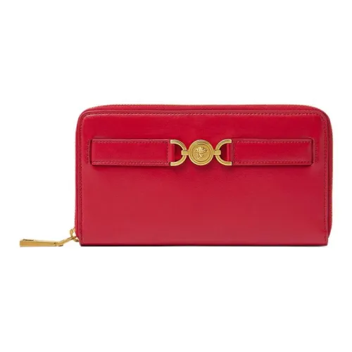 VERSACE Medusa '95 Calfskin Wallet Women's Red
