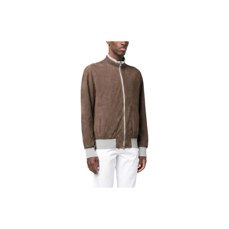 BARBA Leather Jacket Men's Coffee-1
