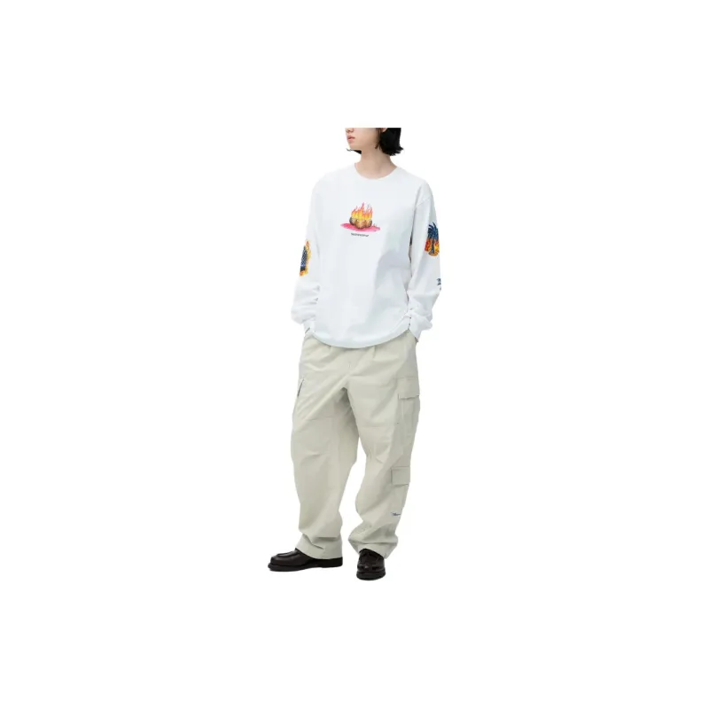 Thisisneverthat SS24 Burning Palm Tree L/S Tee T Shirt Unisex White-3