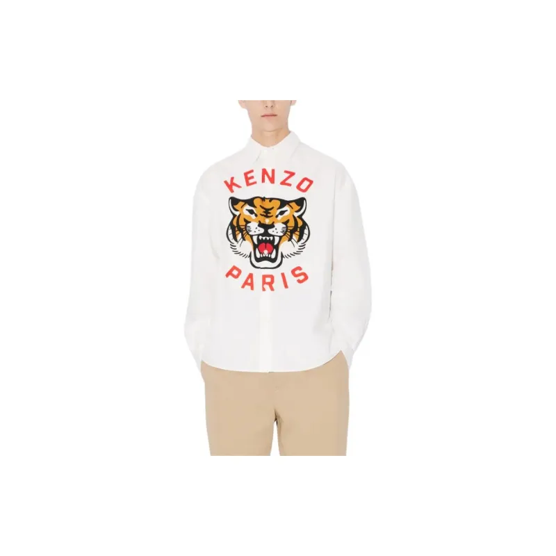 KENZO Logo Tiger Printed Buittoned Shirt-3