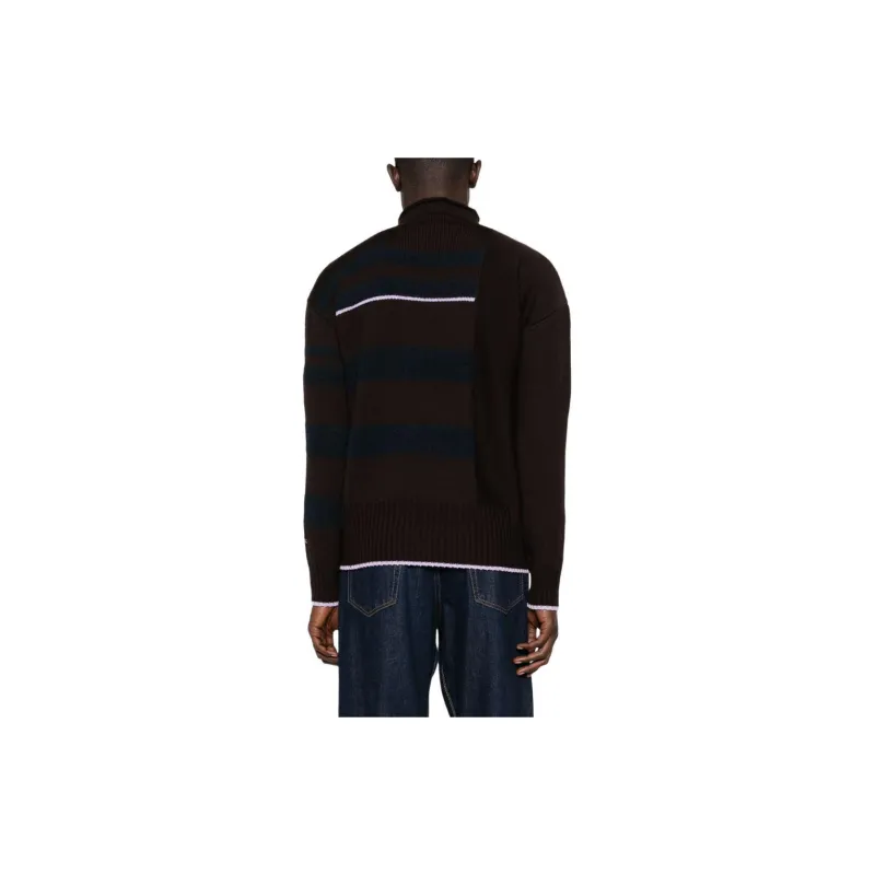 Lanvin Striped Mock Neck Knitted Jumper-2
