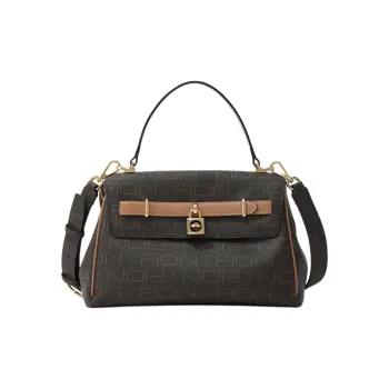 FION Canvas Coated Crossbody Bag, Shoulder Bag, Handbag Regular Women's Coffee & Camel