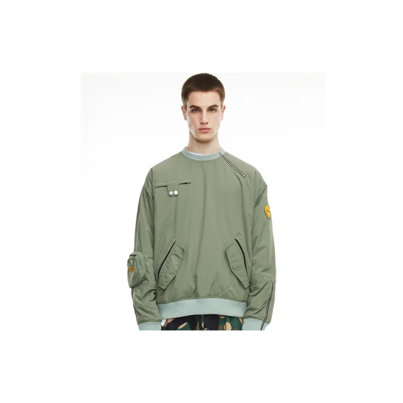 Ed Hardy Crew Neck Puffer Jacket Men's Olive Green-2