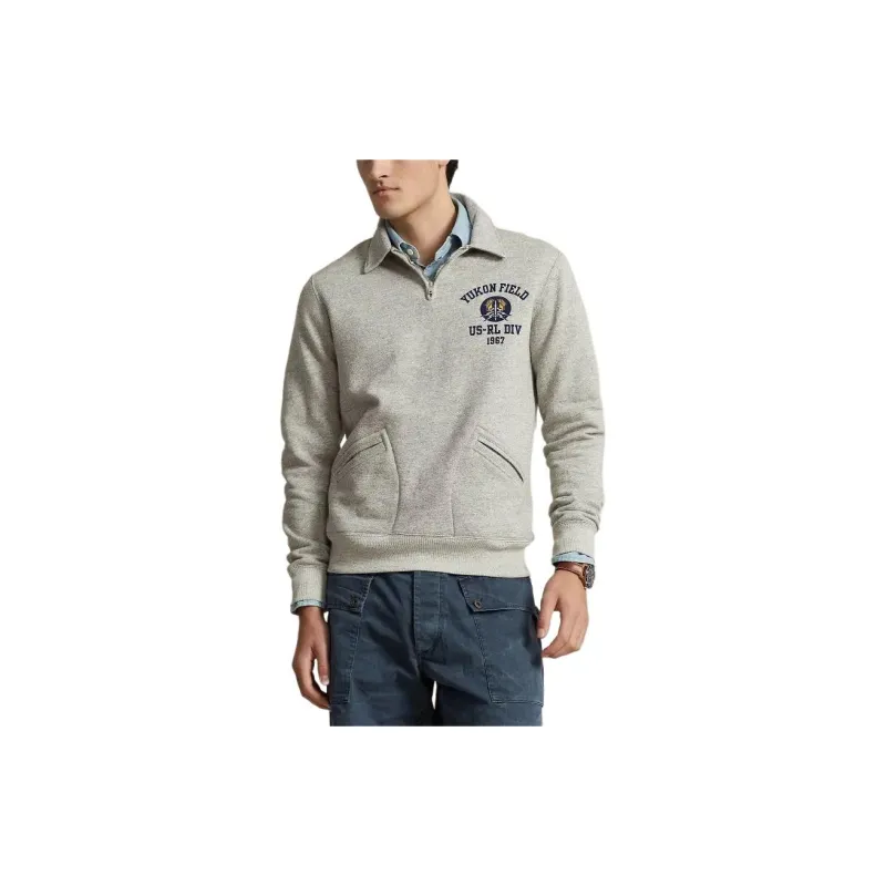 Polo Ralph Lauren Fleece Collared Quarter-Zip Sweatshirt Sweatshirt Men's Gray-3