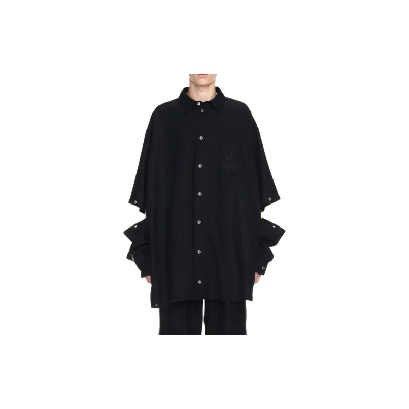 OFF WHITE Buttoned Straight Hem Shirt Jacket-2