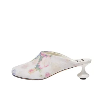 LOEWE Toy Closed Toe Slippers 4.5cm Women's White Flower Color