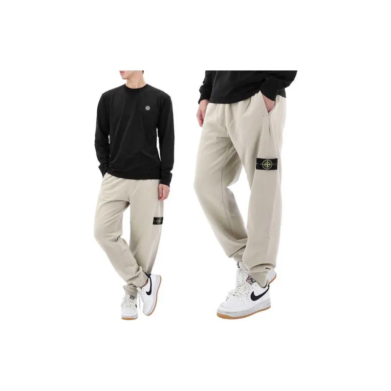 STONE ISLAND Logo Patch Tapered-Leg Sweatpants-5
