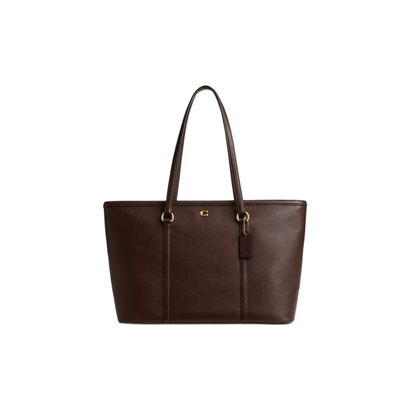 COACH Legacy Pebbled Leather Tote Bag Shopping Bag Handbag Shoulder Bag Women's Maple Leaf Red-0