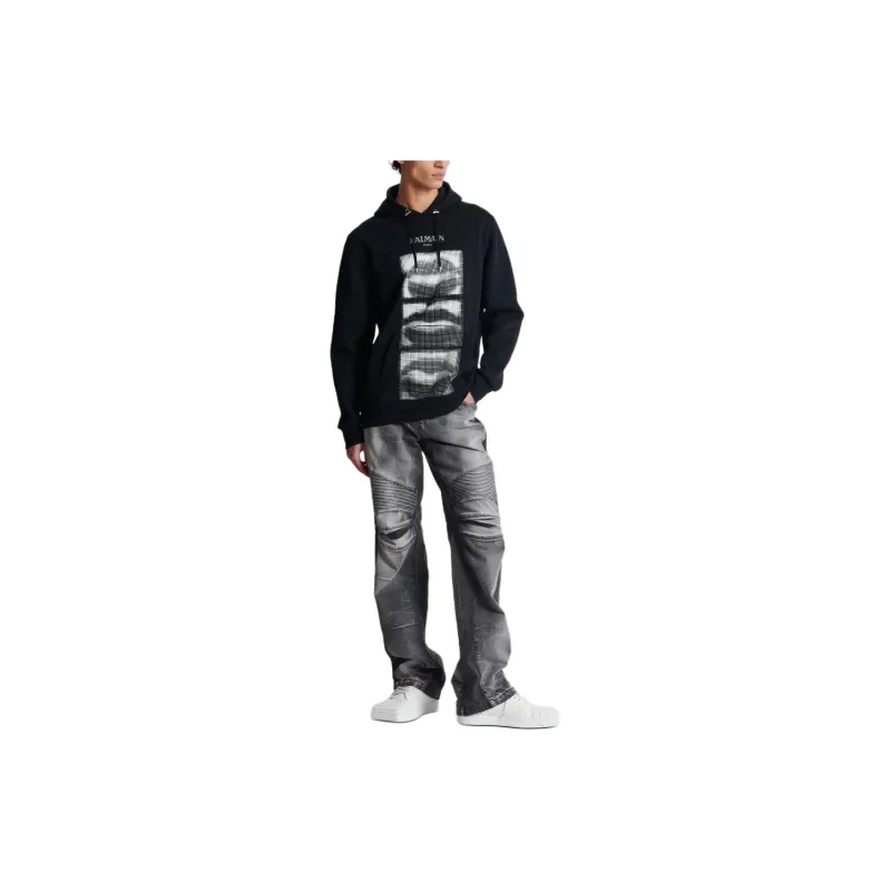 BALMAIN Vintage Lips Printed Hoodie-2