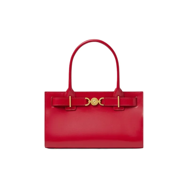 VERSACE Medusa '95 Cow Leather Tote Bag Shopping Bag Shoulder Bag Crossbody Bag Handbag Medium Size Women's Red-0
