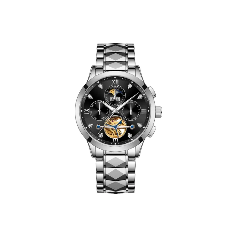 BEXEI Automatic Mechanical Movement Stainless Steel Watchband Watch Men's Watches Blue Dial-15