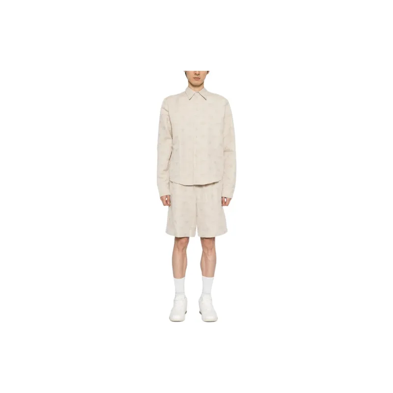 OFF WHITE Logo jacquard Cotton linen Shirt-1