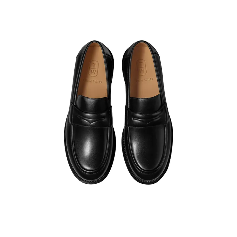THOM WILLS British Business Casual Versatile Slip on Loafers Men's Black-9
