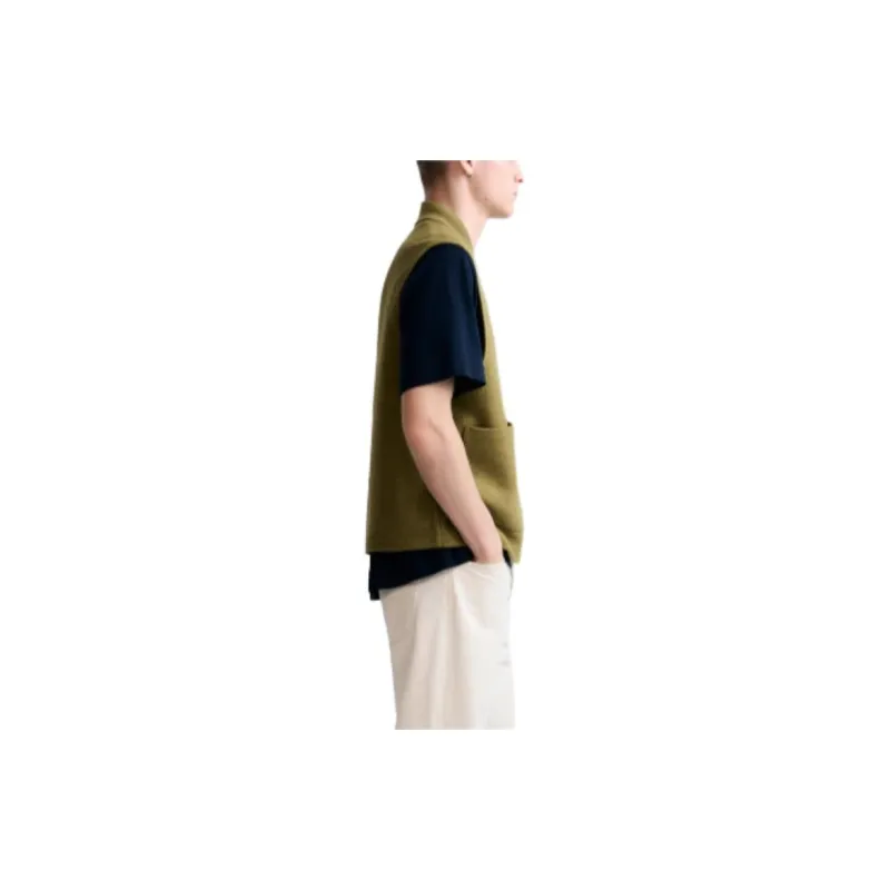 ZARA Vests Men Olive Green-4