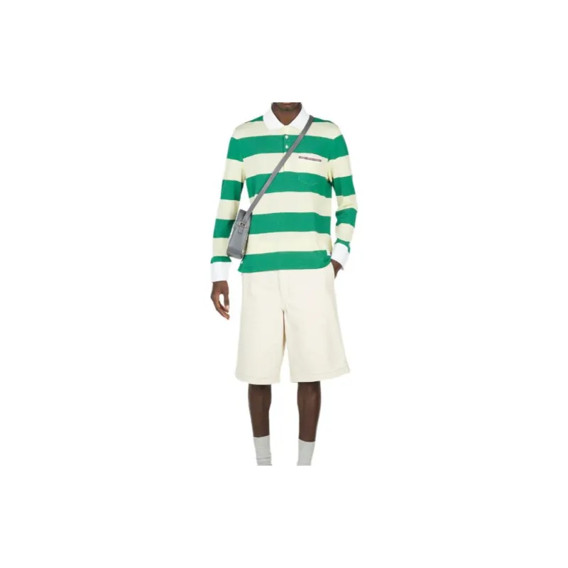 THOM BROWNE Polo Shirts Men Yellow Green-4