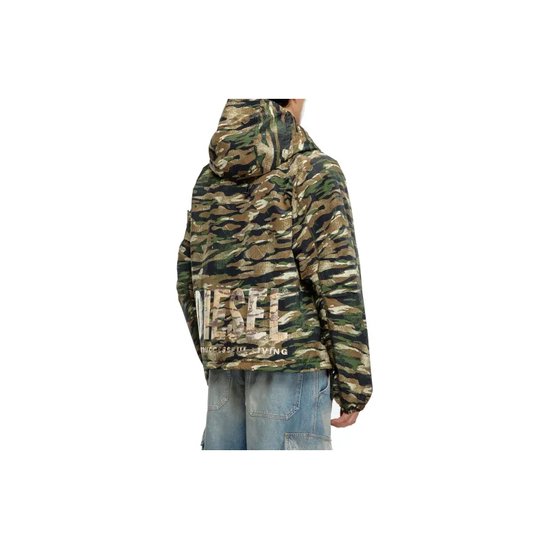 DIESEL Camouflage print Hooded Windbreaker-2