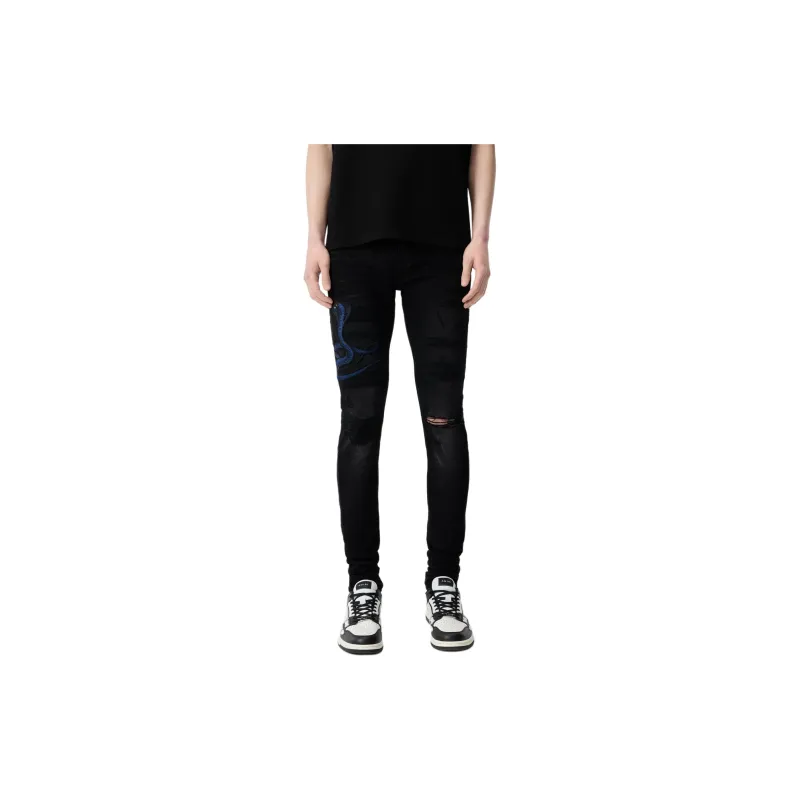 AMIRI Blue Poison Archival Distressed Skinny Jeans-2