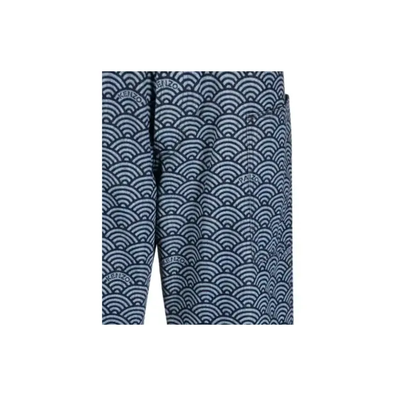 KENZO All Over Patterned Wide Leg Jeans-6
