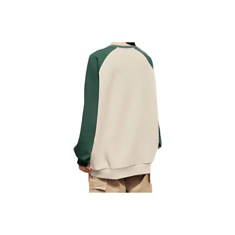 361° Sweatshirt Unisex Sand Brown White/Dark Emerald Green-3