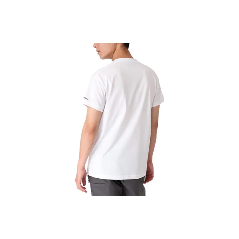 Columbia Crew Neck Fitted Short-Sleeved T-Shirt Men's White-2