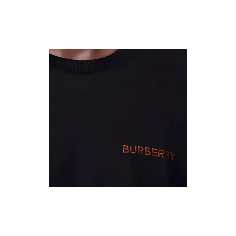 Burberry Topstitched Monogram Motif Cotton Oversized T Shirt-6