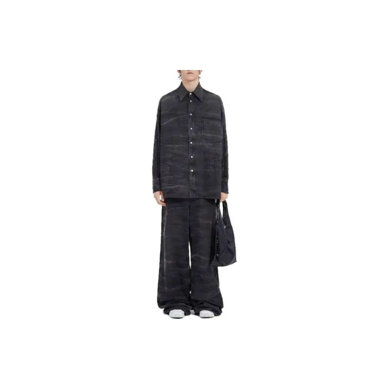 MM6 Maison Margiela Crinkled Denim Overshirt-4