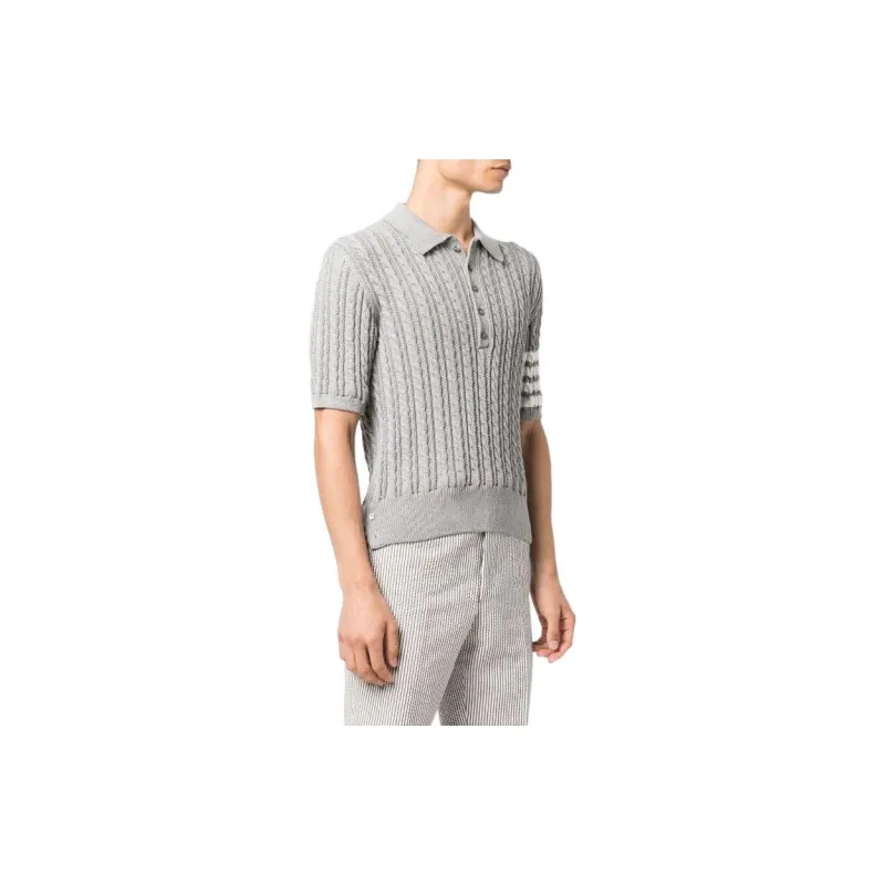 THOM BROWNE Polo Shirts Men Gray-3