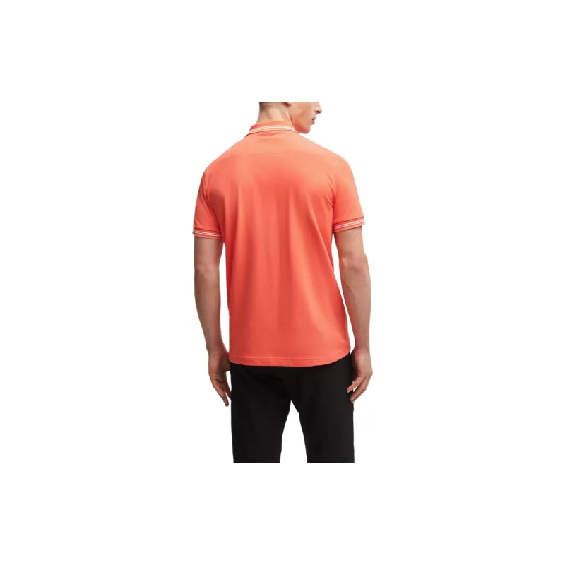 HUGO BOSS Stretch cotton Slim fit Polo Shirt With Branding Polo Shirt Men's Orange-2