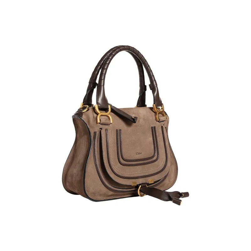 Chloe Marcie Calfskin Shoulder Bag Crossbody Bag Handbag Women's Dark Brown-1