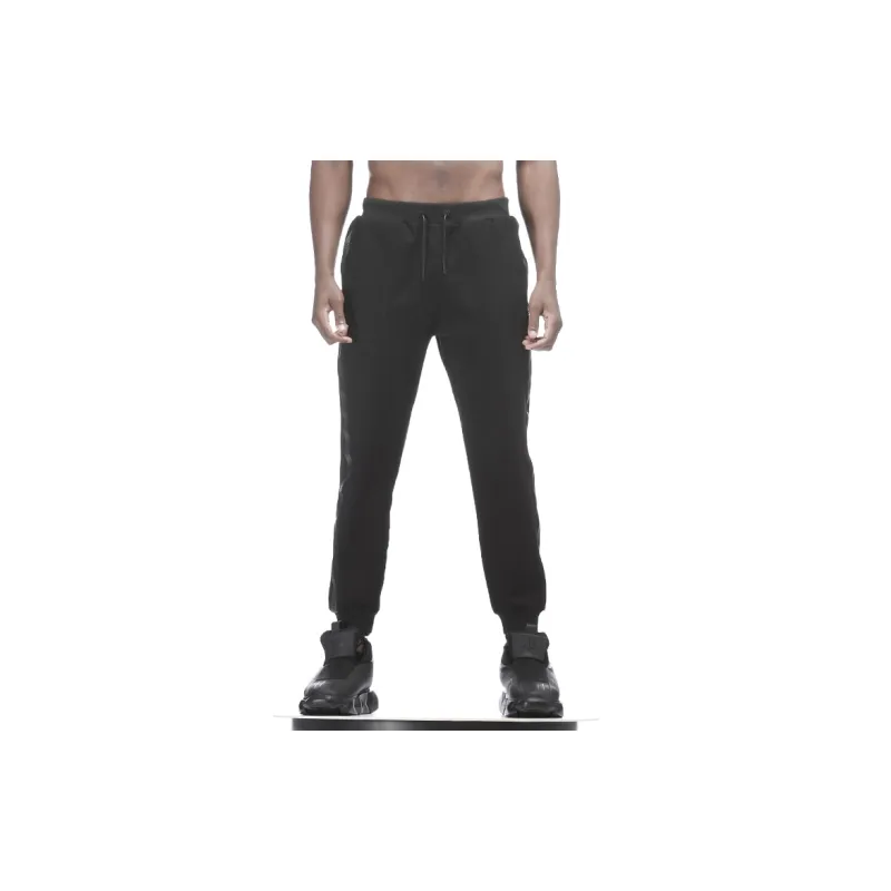 NORVINCY Elastic Cuff Micro Stretch Knitted Sweatpants For Playing Ball Unisex Black-3