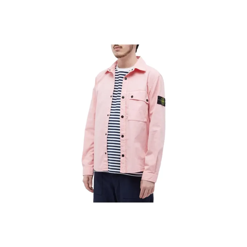 STONE ISLAND Shirts Men Pink-2