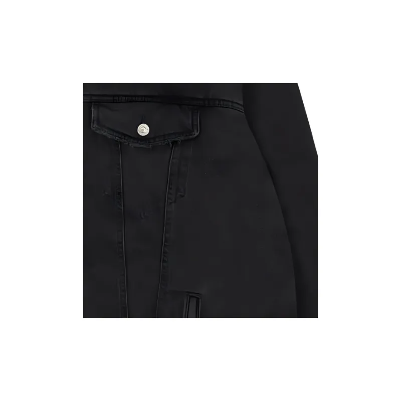 Balenciaga Denim Jacket Loose Fit Style Men's Black-2