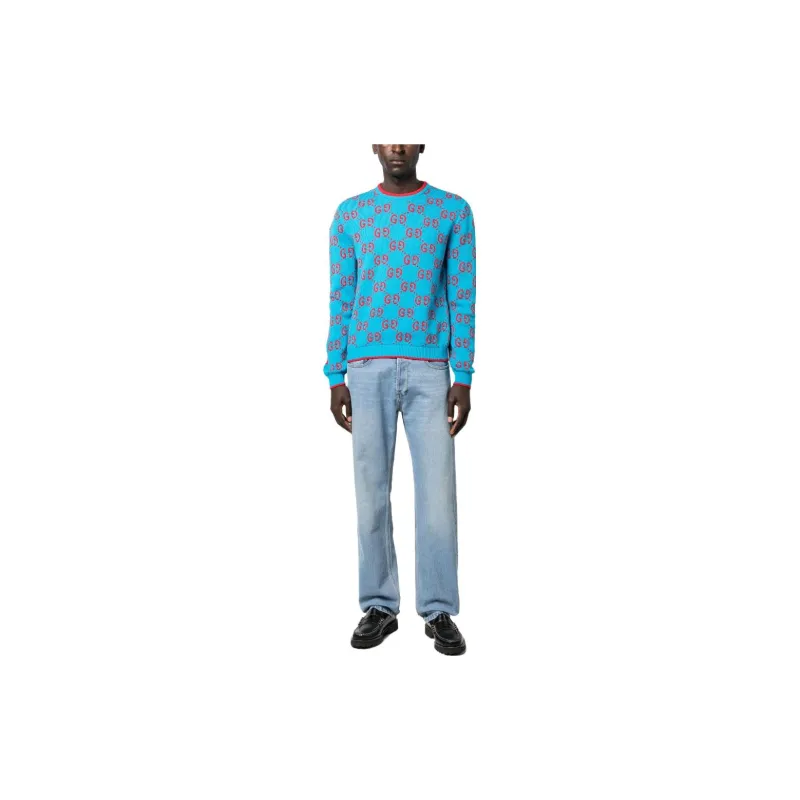 GUCCI Gg Intarsia knit Cotton Jumper-1