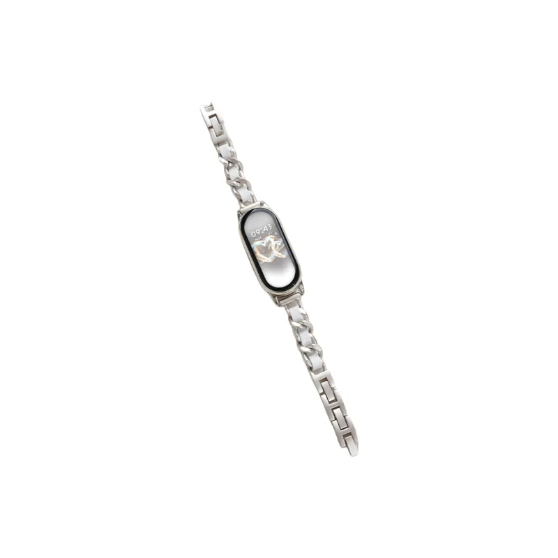 FZRT Watch Bands Chanel Inspired Chain Leather Metal Strap Unisex-0