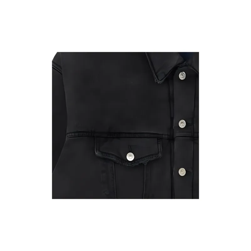 Balenciaga Denim Jacket Loose Fit Style Men's Black-5