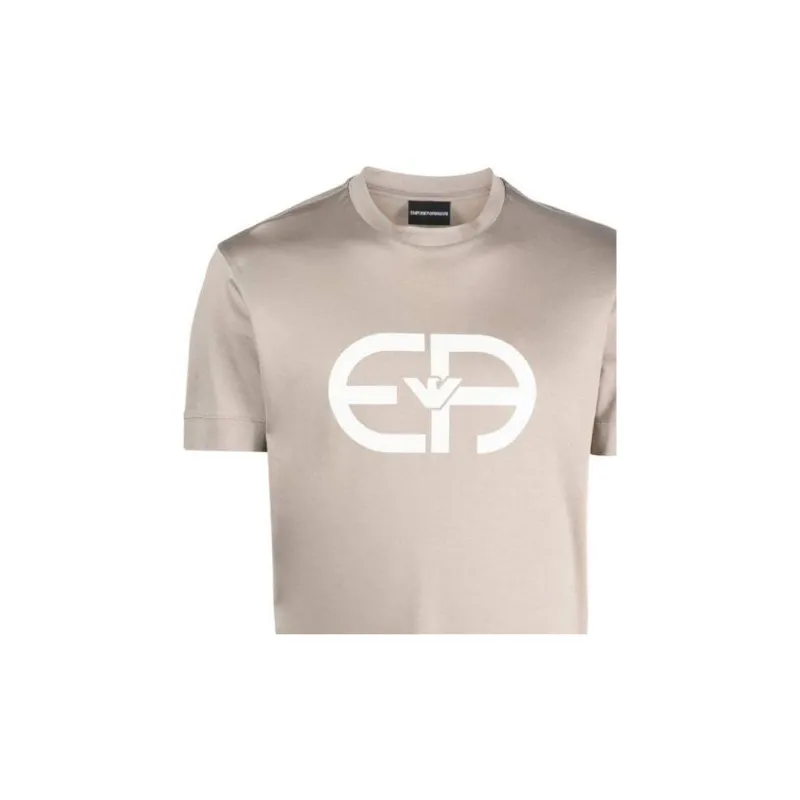 EMPORIO ARMANI Lyocell blend Jersey T shirt With Oversized Ea Logo-4