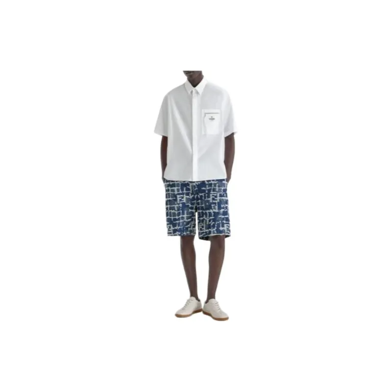 FENDI Logo Printed Short Sleeved Shirt-2