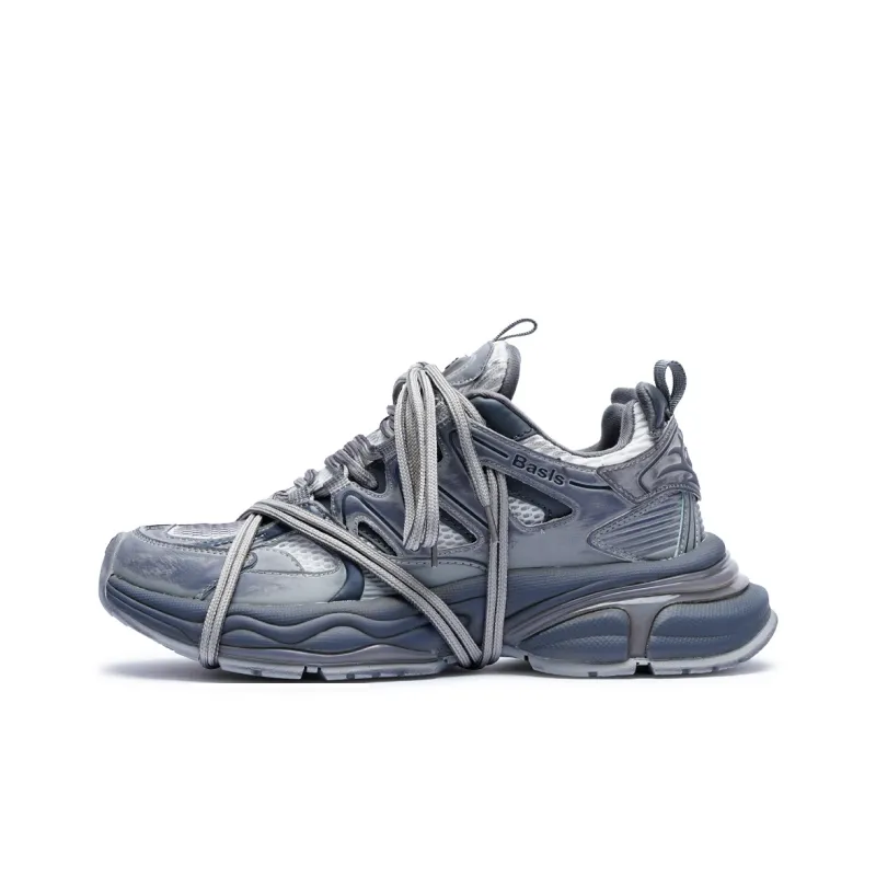BASLS Abrasion Resistant Breathable Height Increasing Low Top Chunky Sneakers Unisex-12