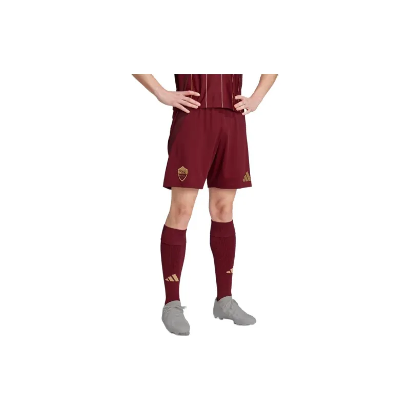 Adidas AS ROMA 24/25 HOME SHORTS Soccer Bottoms Men's Deep Red-1
