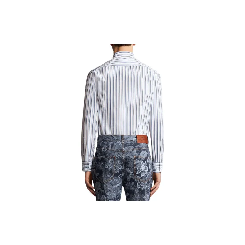 ETRO Pegaso Embroidered Striped Shirt-3