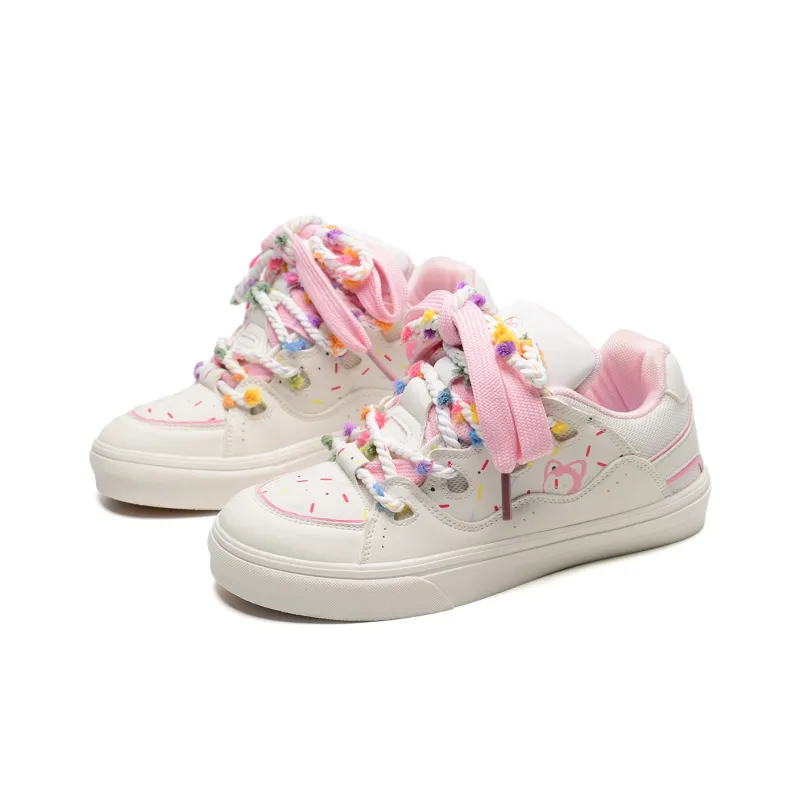 ALI THE FOX Anti-Slip Wear-Resistant Lightweight Breathable Low-Top Skateboard Shoes Women's Cherry Blossom Pink-2