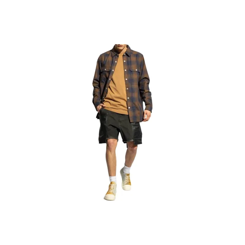 RICK OWENS Checked Cotton Overshirt-1