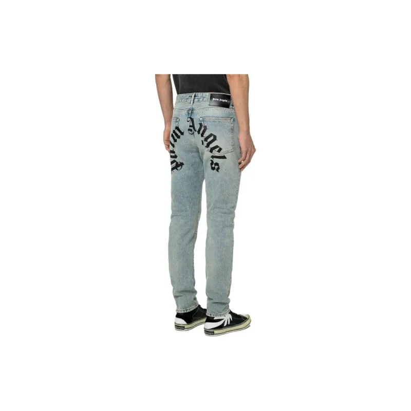 PALM ANGELS Logo Printed Slim Fit Jeans-5