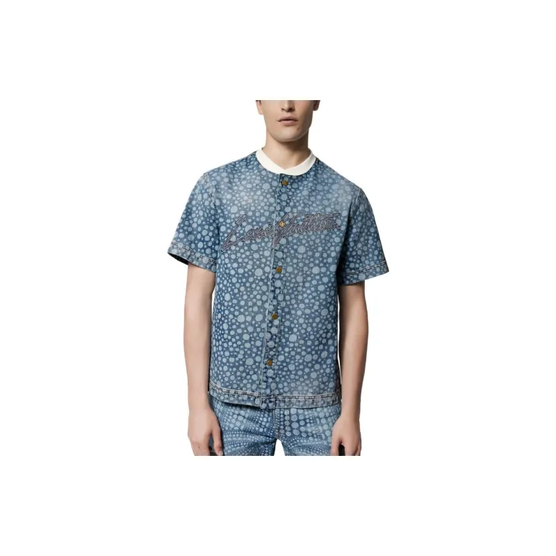 LOUIS VUITTON Pre Owned 2010s X Yayoi Kusama Denim Shirt-4