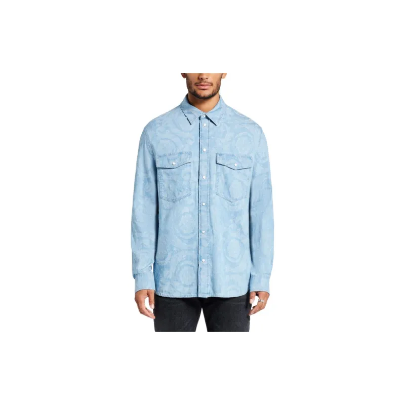 VERSACE Barocco print Denim Shirt-2