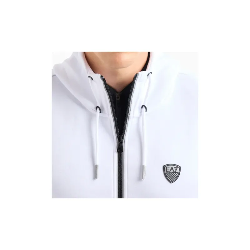 EMPORIO ARMANI Logo Patch Zip Up Hoodie-4