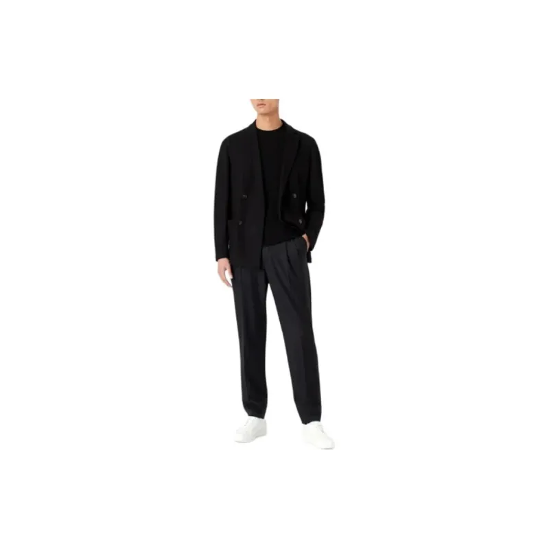GIORGIO ARMANI Icon Double breasted Jacket In Fulled Cashmere Interlock-1